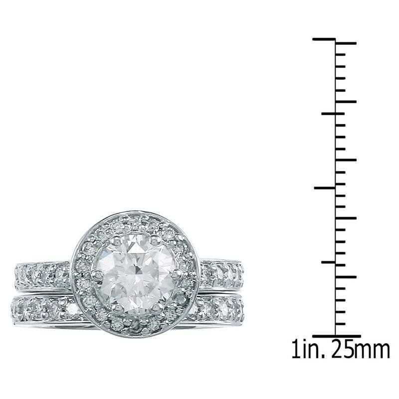 Auriya 14k White Gold 2 1/4ct TDW Certified Diamond Bridal Ring Set