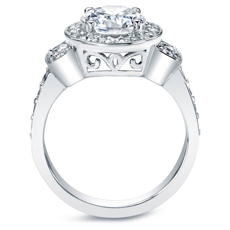 Auriya 14k White Gold 2 3/4ct TDW Certified Diamond Ring