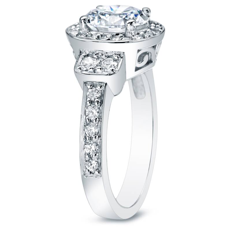 Auriya 14k White Gold 2 3/4ct TDW Certified Diamond Ring