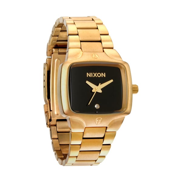 Shop Nixon Women's Gold and Black Small Player Watch - Free Shipping ...