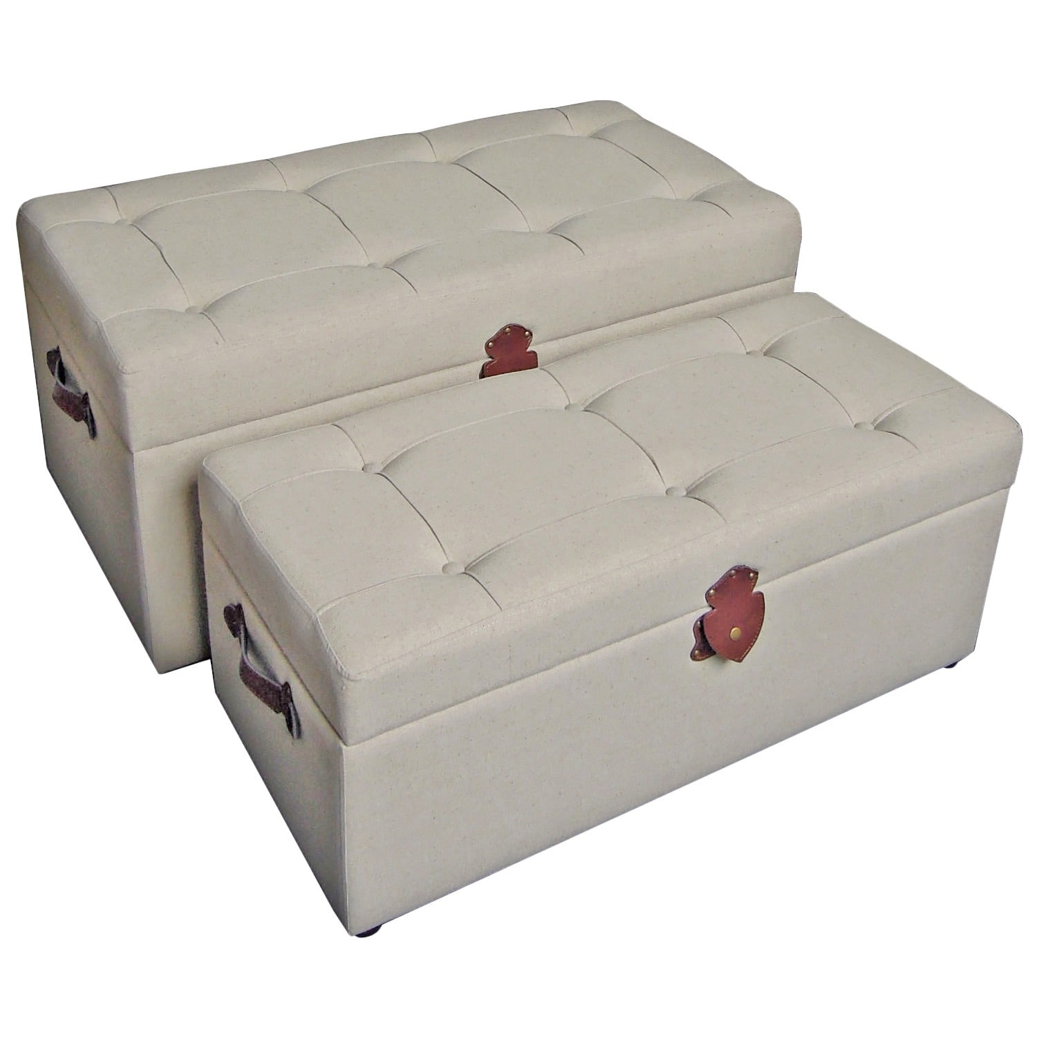 Tufted Fabric Trunks/ Benches (Set of 2) Today $340.99 Sale $306.89