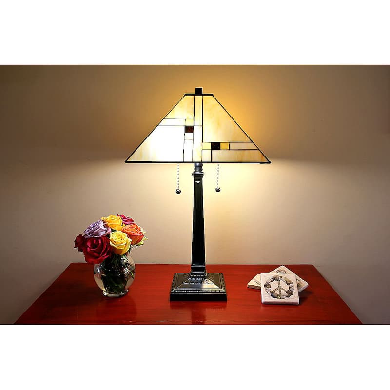 Tiffany Style Golden Mission Table Lamp