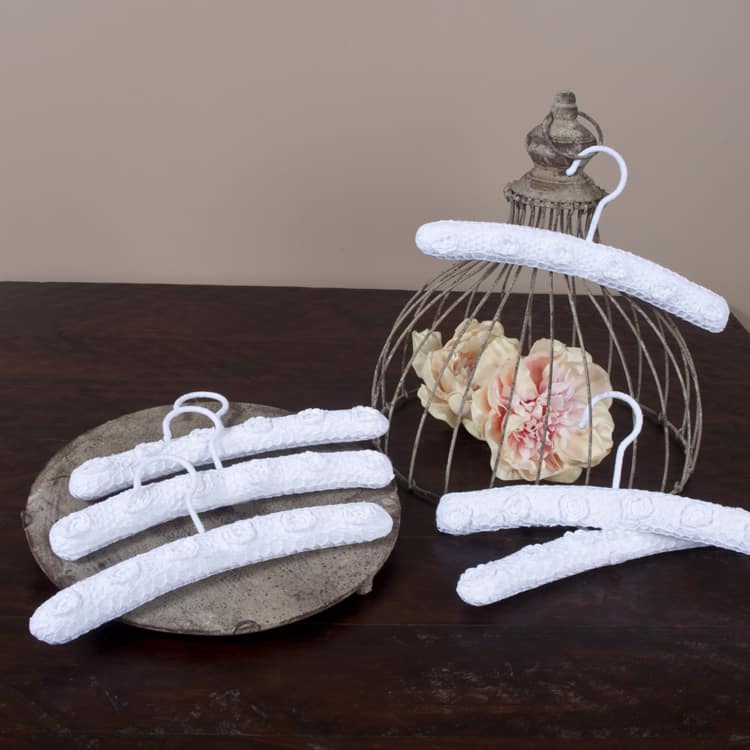 Saro Crochet Lace Hangers (Set of 2)