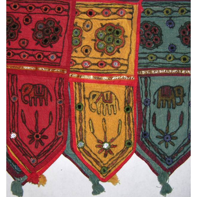 Handmade Cotton Rajastani Mirrored Window/Door Toran , Handmade in India