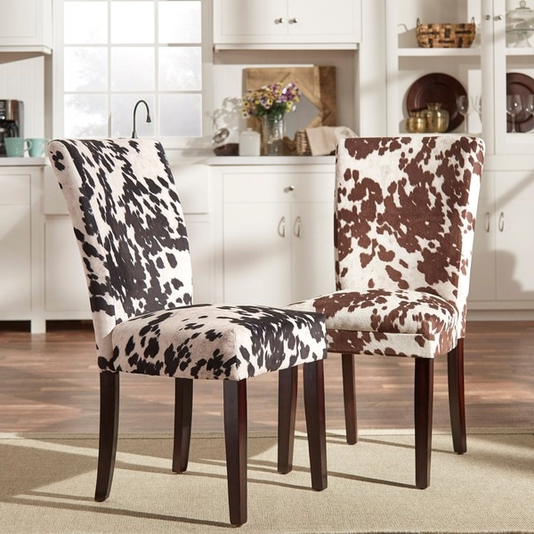 faux cowhide dining chairs