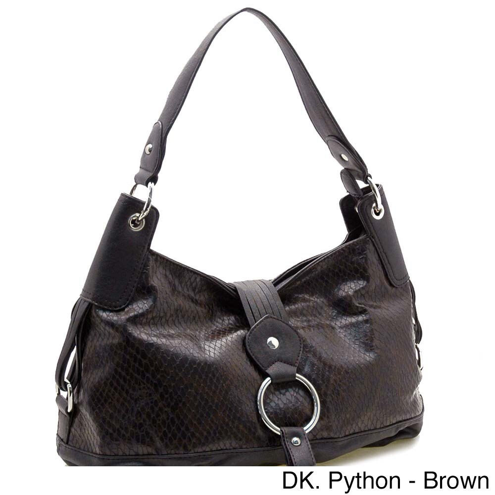 python embossed leather handbags
