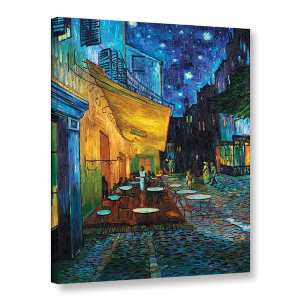 slide 1 of 4, van Gogh 'Cafe Terrace at Night' Wrapped Canvas