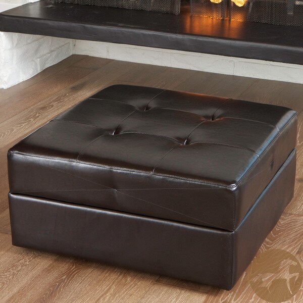 Burlington Espresso Brown Storage Ottoman by Christopher Knight Home