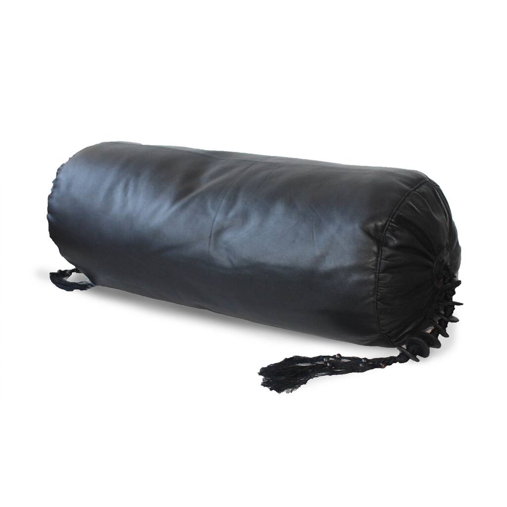 Leather Bolster 8x20-inch Decorative Pillow