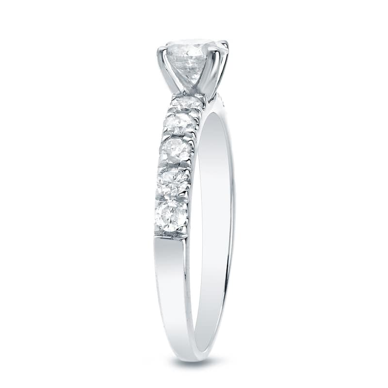 14k Gold 1ct TDW Round Diamond Engagement Ring by Auriya (H-I, I1-I2)