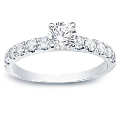 14k Gold 1ct TDW Round Diamond Engagement Ring by Auriya (H-I, I1-I2)