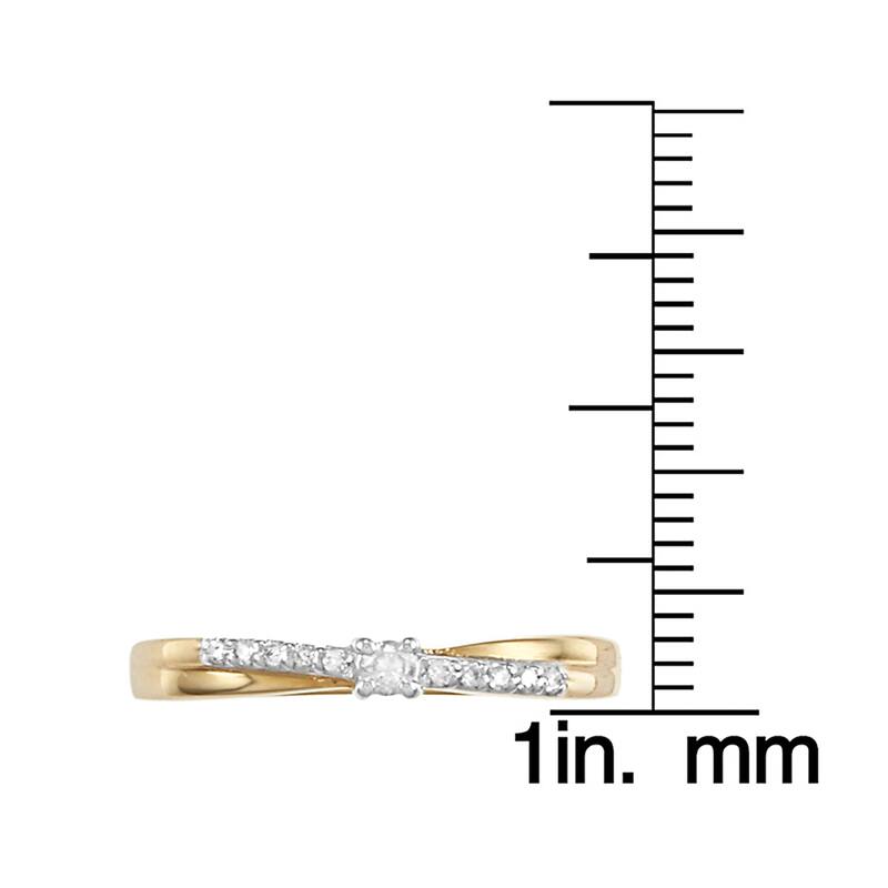 Auriya 1/10ctw Round Diamond Promise Ring 10k Two-tone Gold