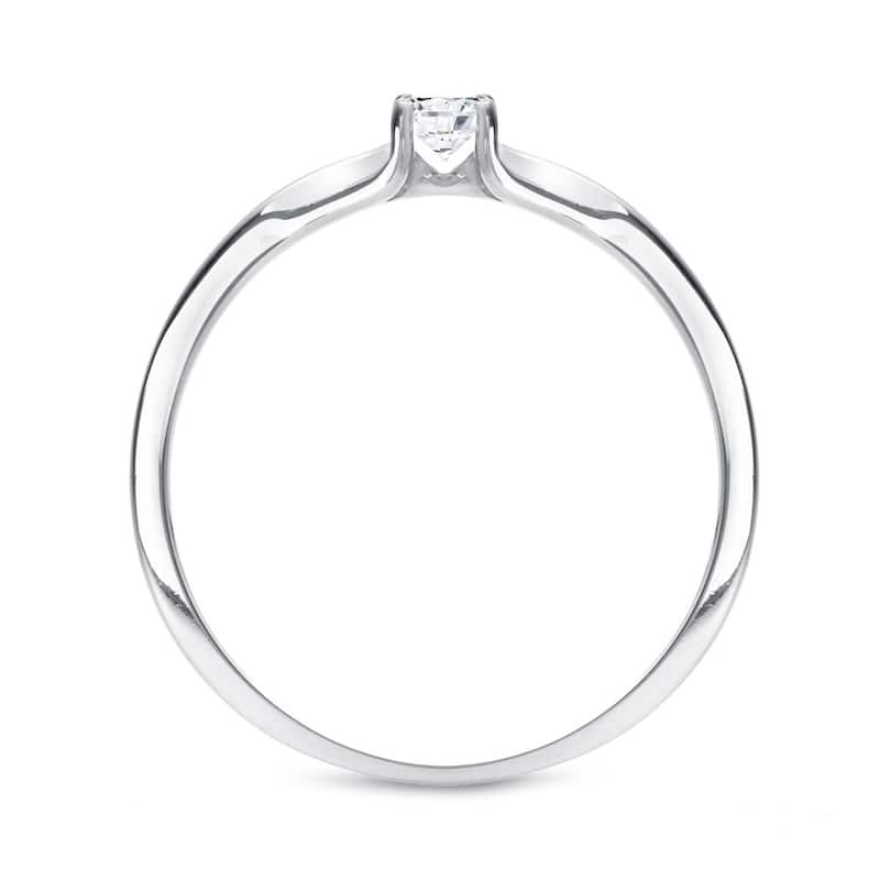 Auriya 1/10ctw Petite Solitaire Diamond Stacking Promise Ring 10k Gold