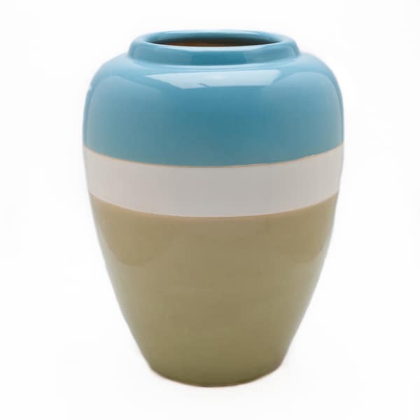 Large Striped Blue White Aqua Vase Free Shipping On Orders Over 45