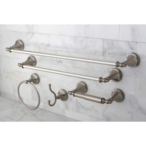 Naples Brushed Nickel 5 Piece Bathroom Accessory Set Naples Brushed Nickel 5 Piece