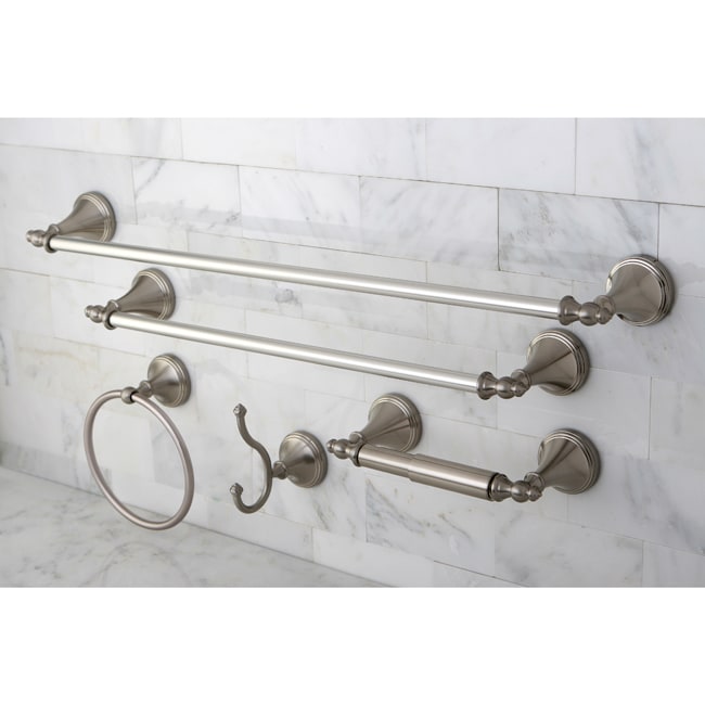 Naples Satin Nickel 5 piece Bathroom Accessory Set