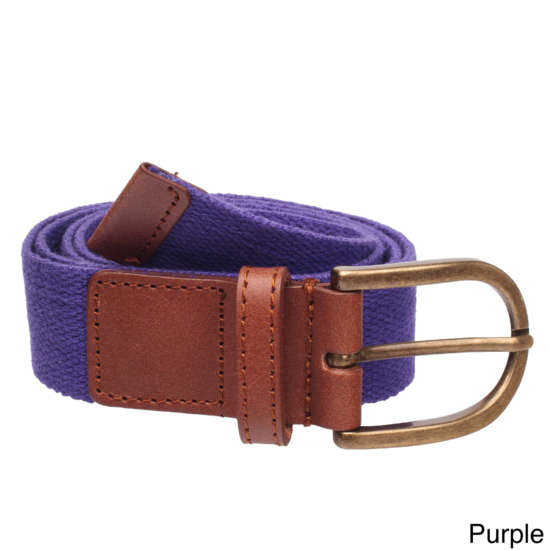 American Apparel American Apparel Unisex Spun Poly web Leather Belt Purple Size Large
