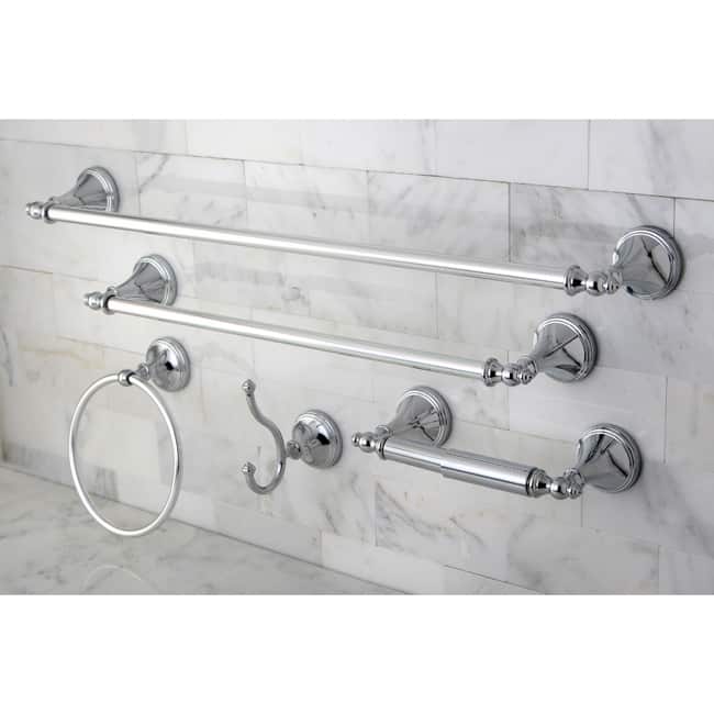 Kingston Brass Naples Chrome 5-piece Bathroom Accessory Set - Silver