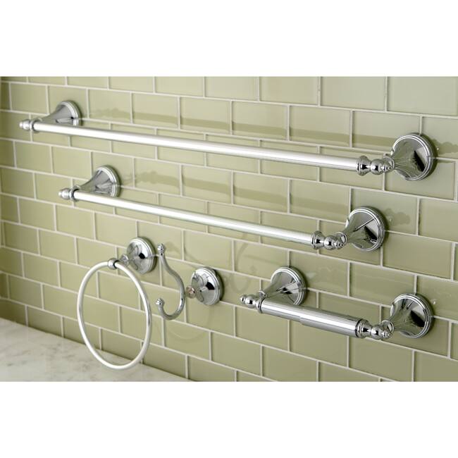 Kingston Brass Naples Chrome 5-piece Bathroom Accessory Set - Silver