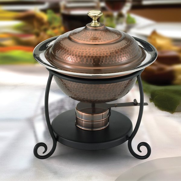 Old Dutch Round Antique Copper Chafing Dish - 1.75 qt