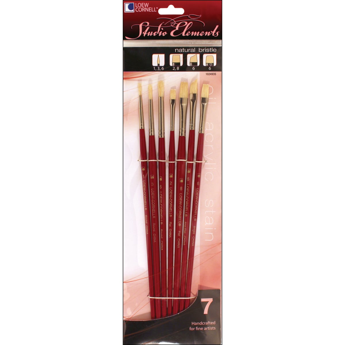 Studio Elements Long Handle Bristle Brush Set 7/pkg