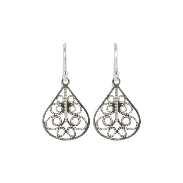 Sunstone Sterling Silver Filigree Teardrop Dangle Earrings Sunstone Sterling Silver Earrings