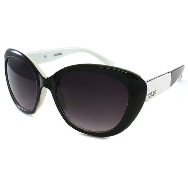 XOXO Womens Casablanca Black/ White Cat Eye Sunglasses   14772254