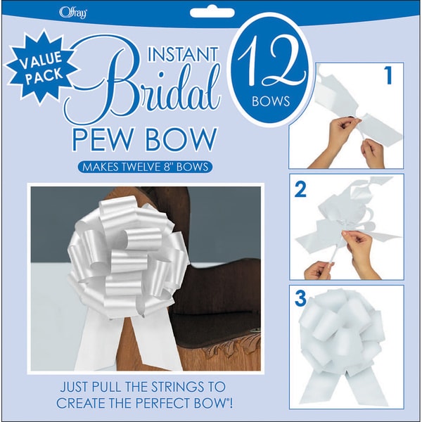 Perfect Bow 8-inch White Bows (Pack of 12)