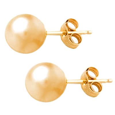 14k Pink Gold 6-mm Bead Ball Stud Earrings