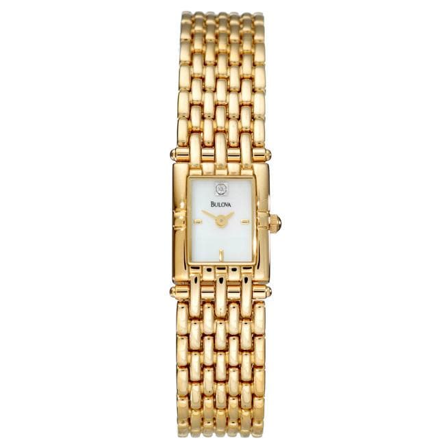 Bulova Womens Dress Goldplated Stainless Steel Quartz Watch