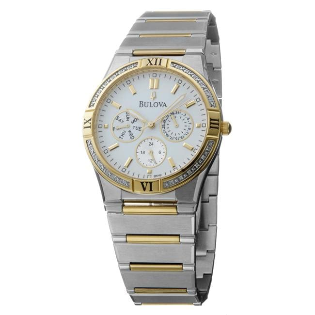 Bulova Mens Diamonds Two tone Stainless Steel Quartz Diamond Watch