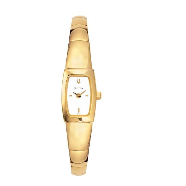 Bulova Womens Bangle Goldplated Stainless Steel Quartz Watch