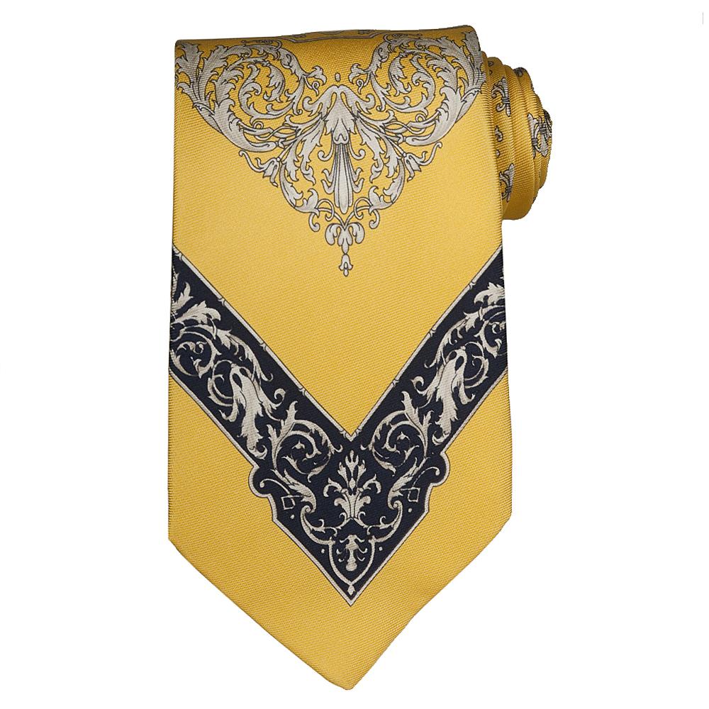 Versace Mens Acanthus Leaf and Medusa Head Silk Tie  