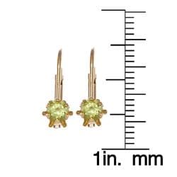 14k Yellow Gold Peridot Birthstone Earrings Gemstone Earrings