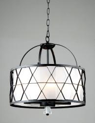 preview thumbnail 3 of 1, Arcadia 4-light Black/ Silver Chandelier