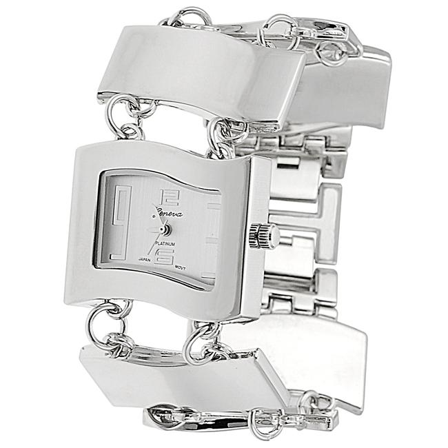 Geneva Women's 'Platinum' Wave Link Watch Women's Geneva Watches