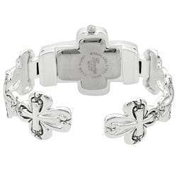 Geneva Womens Platinum Cross Cuff Watch