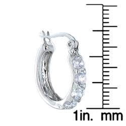 West Coast Jewelry Silvertone Cubic Zirconia Hoop Earrings West Coast Jewelry Cubic Zirconia Earrings