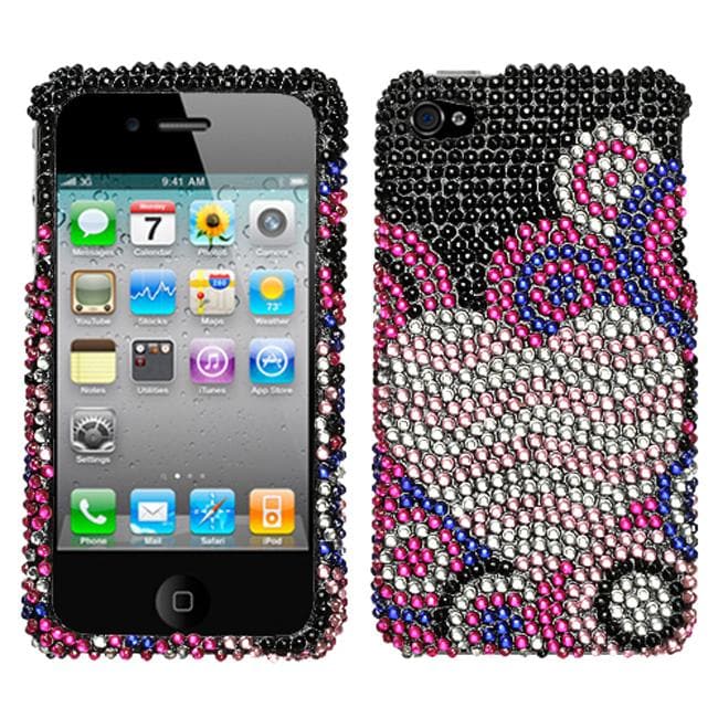 Premium Apple iPhone 4 Bubble Hearts Rhinestone Case