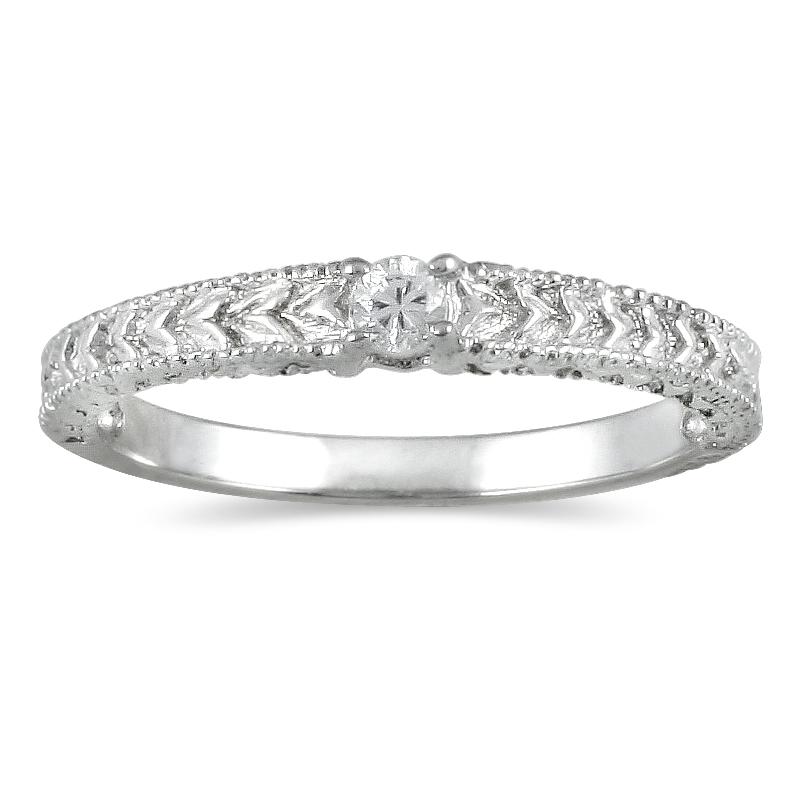 14k White Gold Diamond Accent Promise Ring