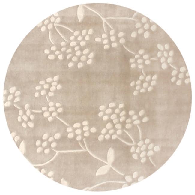 Nuloom Handmade Pino Beige Spring Season Floral Rug (6 Round)