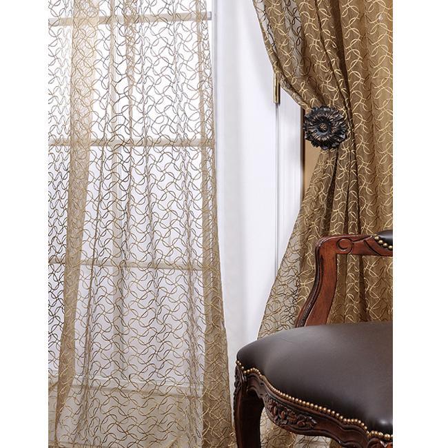 Organza Sheer Bettlenut Pine 108 inch Curtain Panel