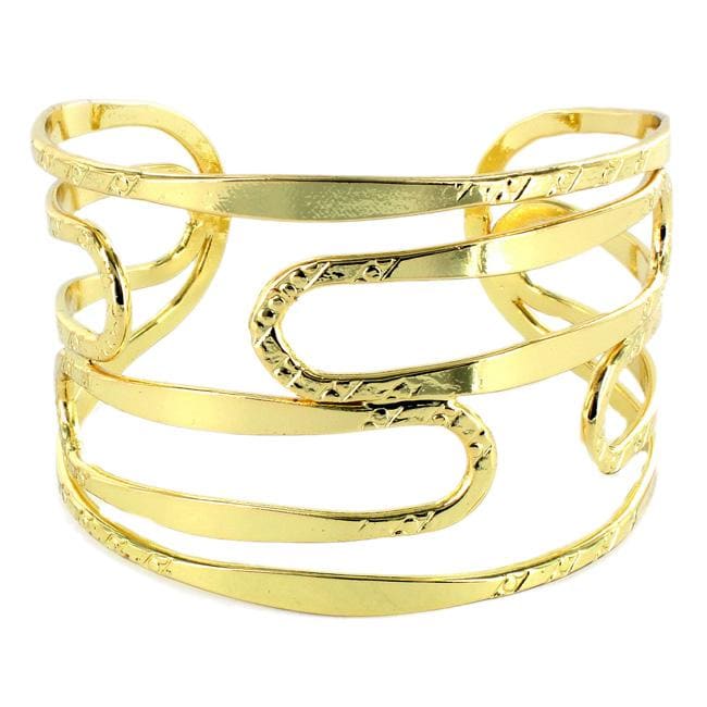 Goldtone Cut out Cuff Bracelet