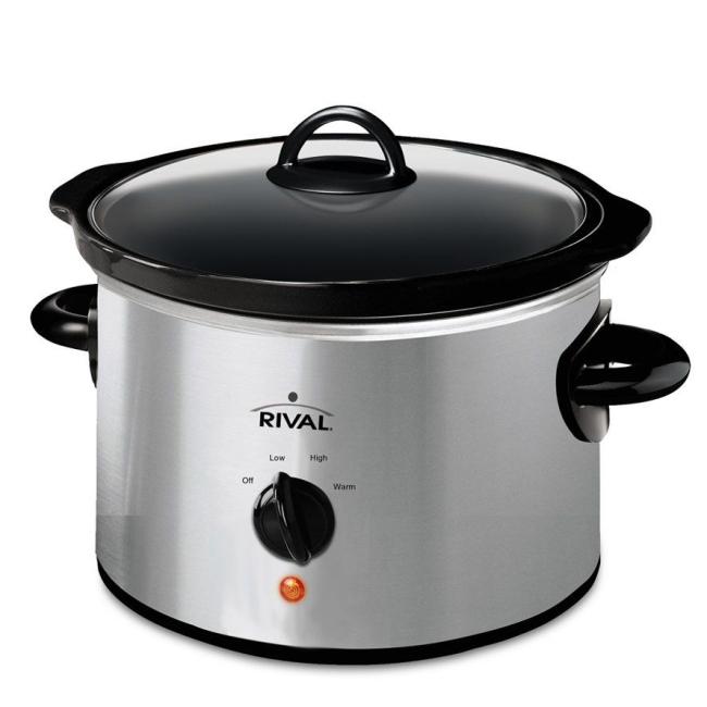  Rival  6 Quart Slow Cooker Crock  Pot  Stainless Steel 