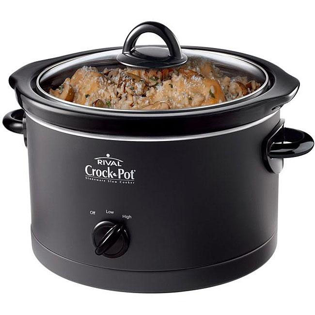 Crock Pot SCR400-B 4-Qt Black Round Slow Cooker - 13314597 - Overstock ...