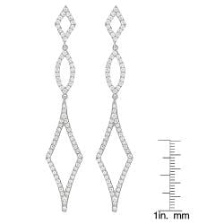 Tressa Sterling Silver Cubic Zirconia Diamond shaped Dangle Earrings Tressa Cubic Zirconia Earrings