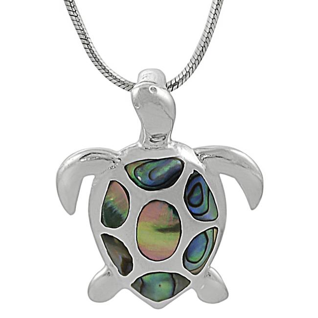 Tressa Sterling Silver Abalone Sea Turtle Necklace