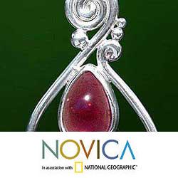 Sterling Silver 'Glow Of Love' Tourmaline Earrings (Indonesia) Novica Earrings