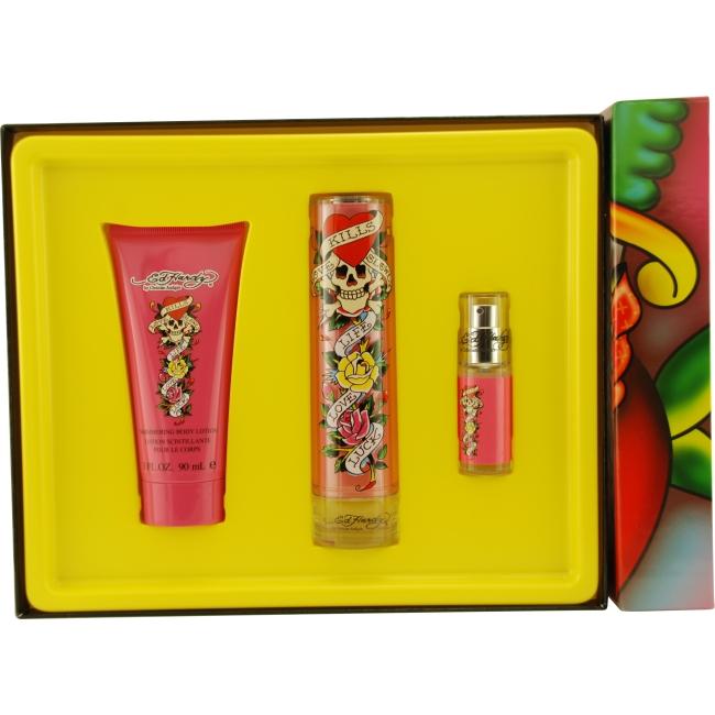 Christian Audigier Ed Hardy Womens Three piece Fragrance Set