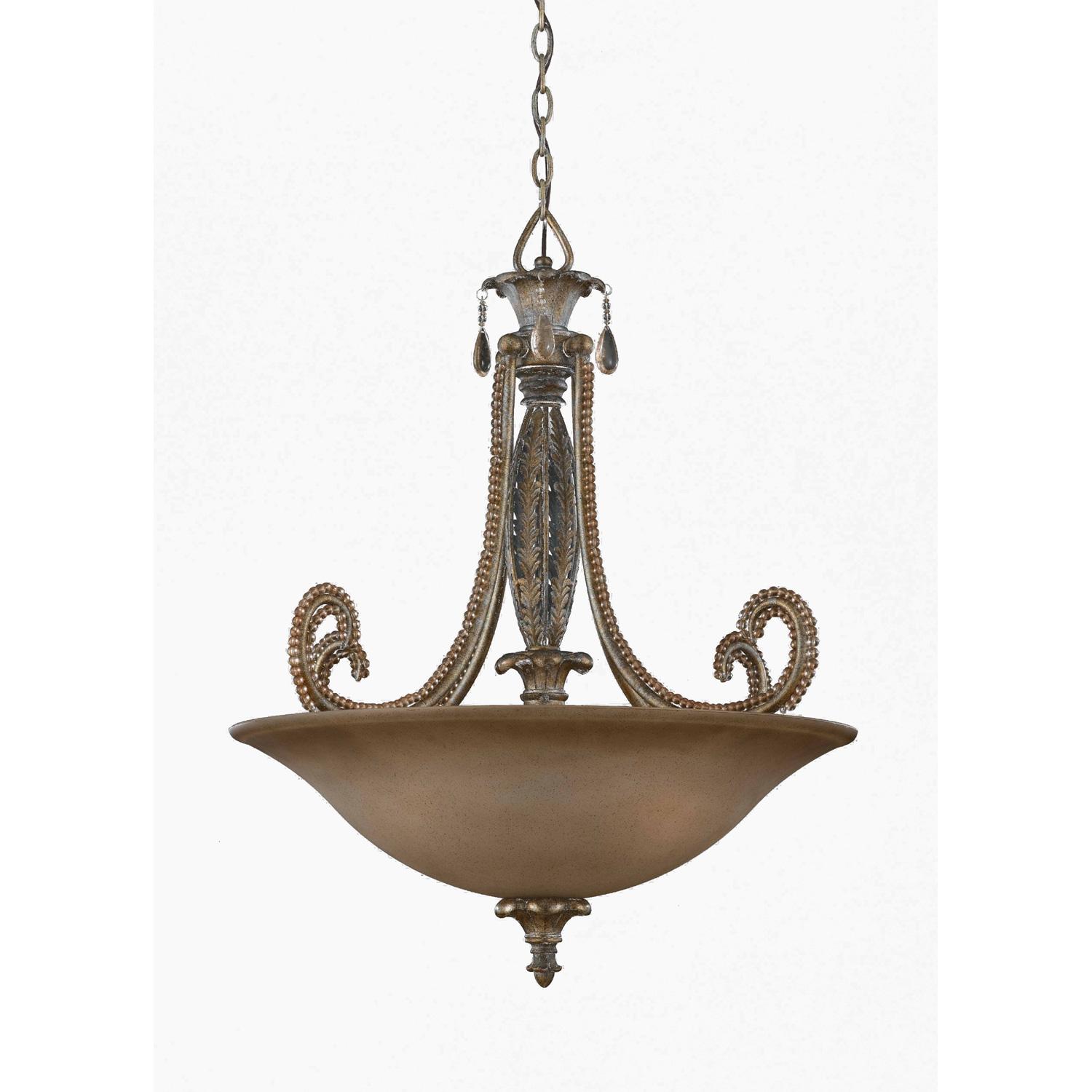 Mardis Gras 4 light Antique Pewter Pendant  